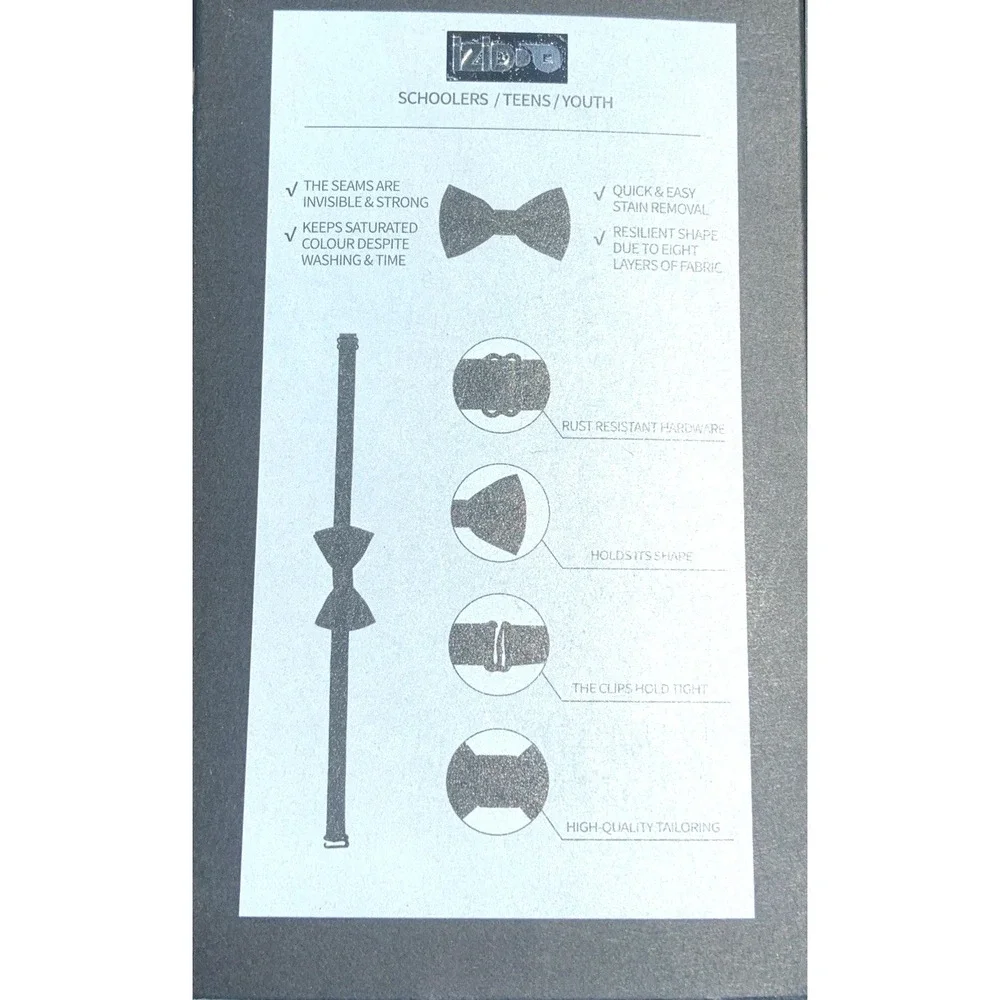Bow Tie House Black Clip On Bow Tie Youth Pre Tied Formal‎ NWT